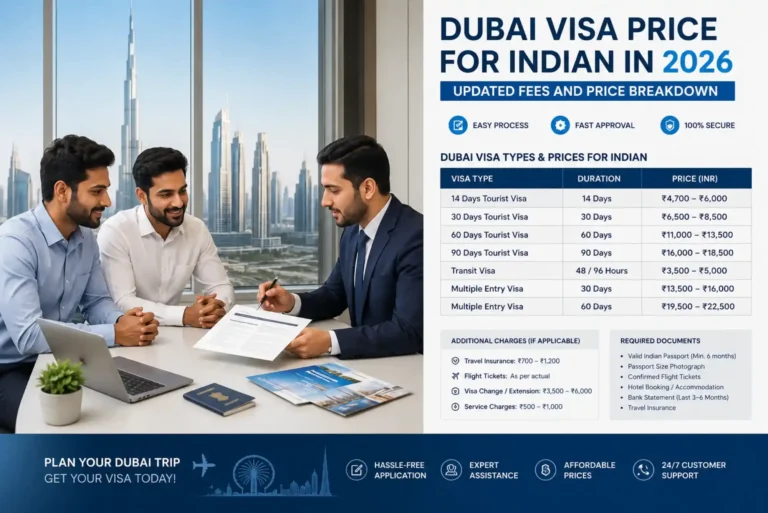 Dubai Visa Price for Indian in 2026 Updated Fees and Price Breakdown