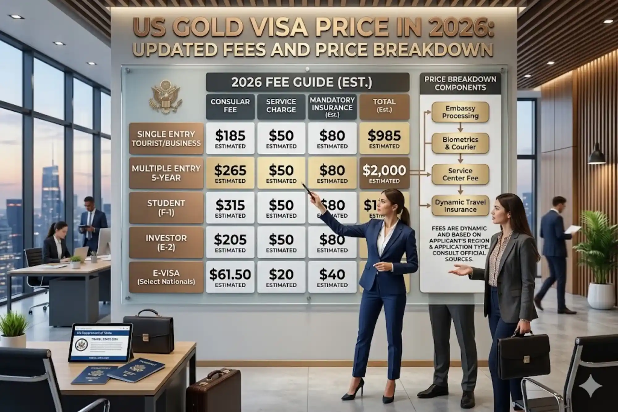 US Gold Visa Price in 2026: Updated Fees and Price Breakdown
